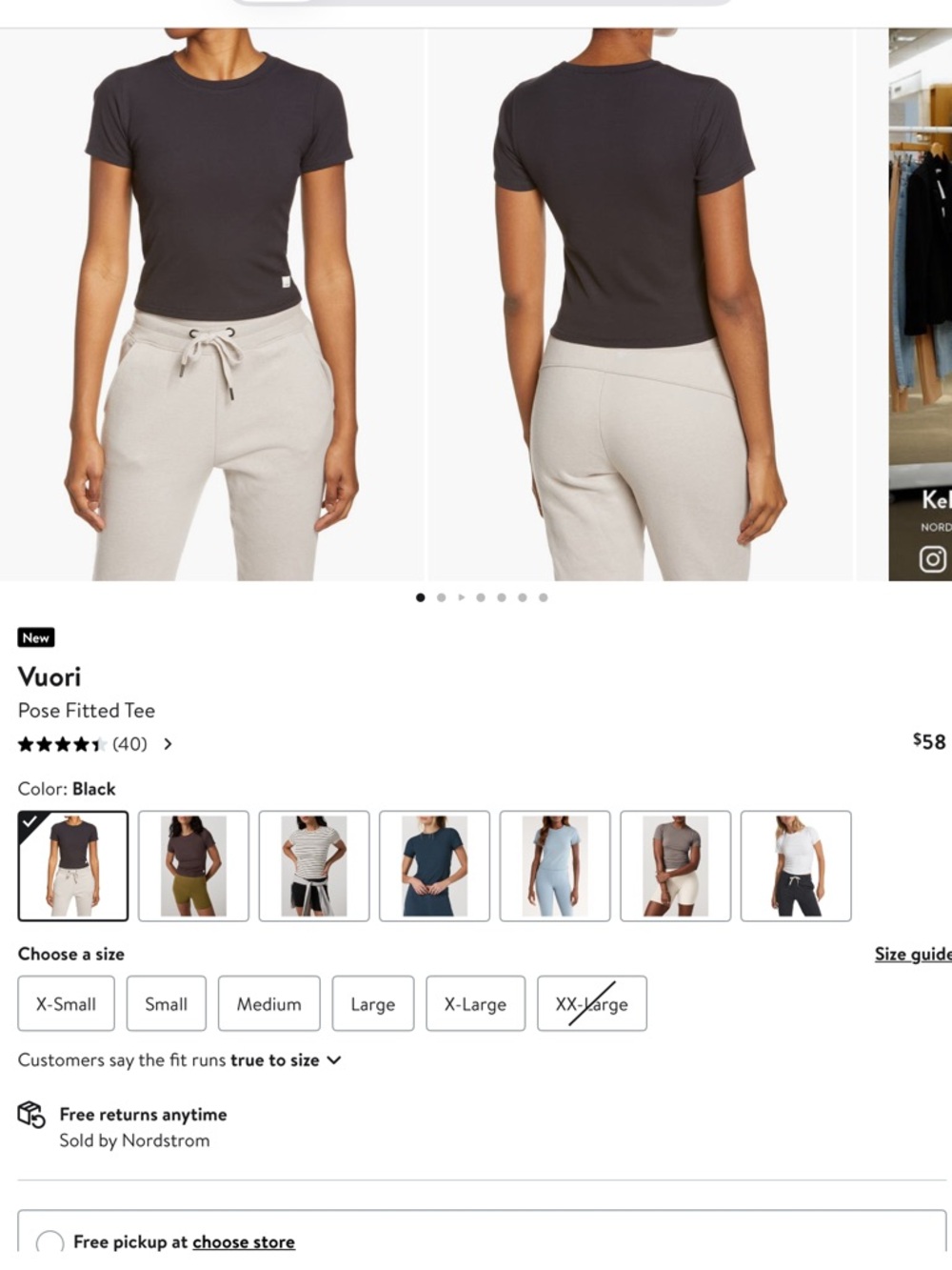 Women’s XS VIORI Black Ribbed Short Sleeve Crew Tee